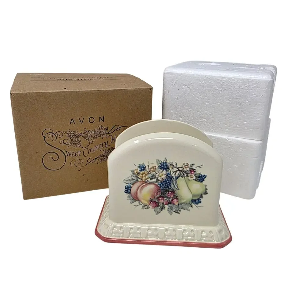 Vintage Avon Sweet Country Harvest Napkin Holder New in Box